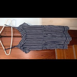 Loft navy and white romper